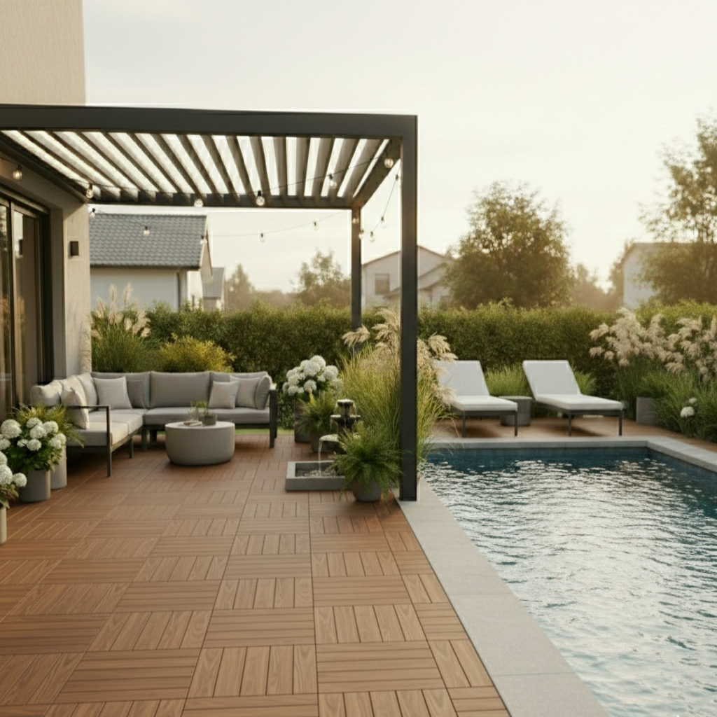 Panel Decorativo Modular Wpc 30x30 Caja 11 Pzs | Uso Exterior